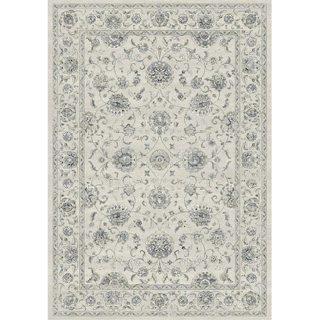 57126 Ancient Garden Collection 6.7 X 9.6 In. Traditional Oval Rug- Cream